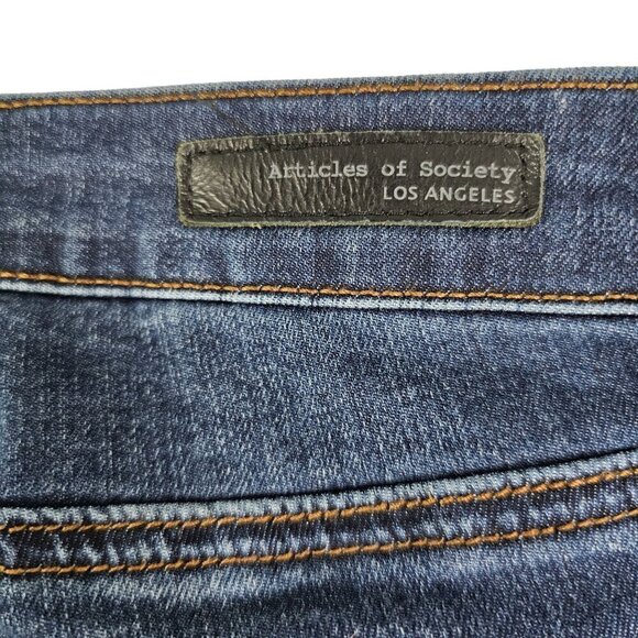 Articles of Society Women’s Skinny Leg Blue Dark Wash Mid Rise Jeans - Size 27 - Picture 12 of 16